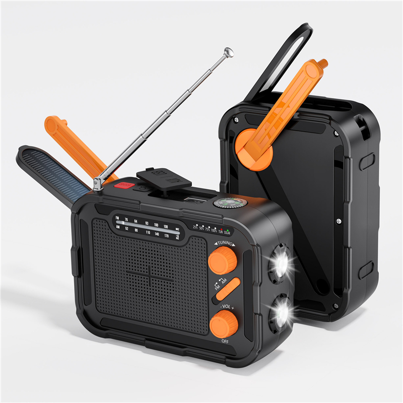 Solar Emergency Charger - 비상 태양광 보조배터리 라디오, USB 충전