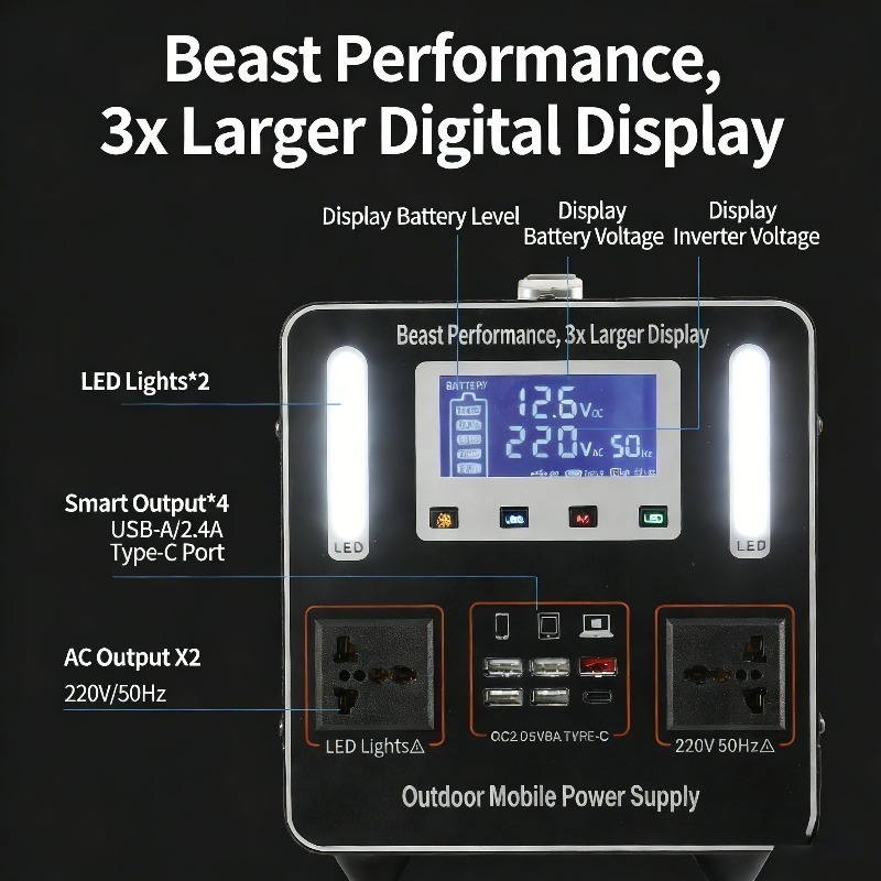 500Wh 500W 220V 휴대용 파워스테이션 태양광 - Solar Emergency Charger 리뷰 및 가격