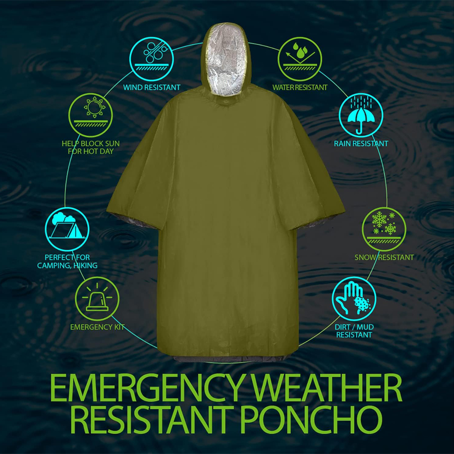 ZHUOHUA 5팩 비상용 생존 판초, 하이킹 캠핑용  - Emergency Poncho Rain 리뷰 및 가격