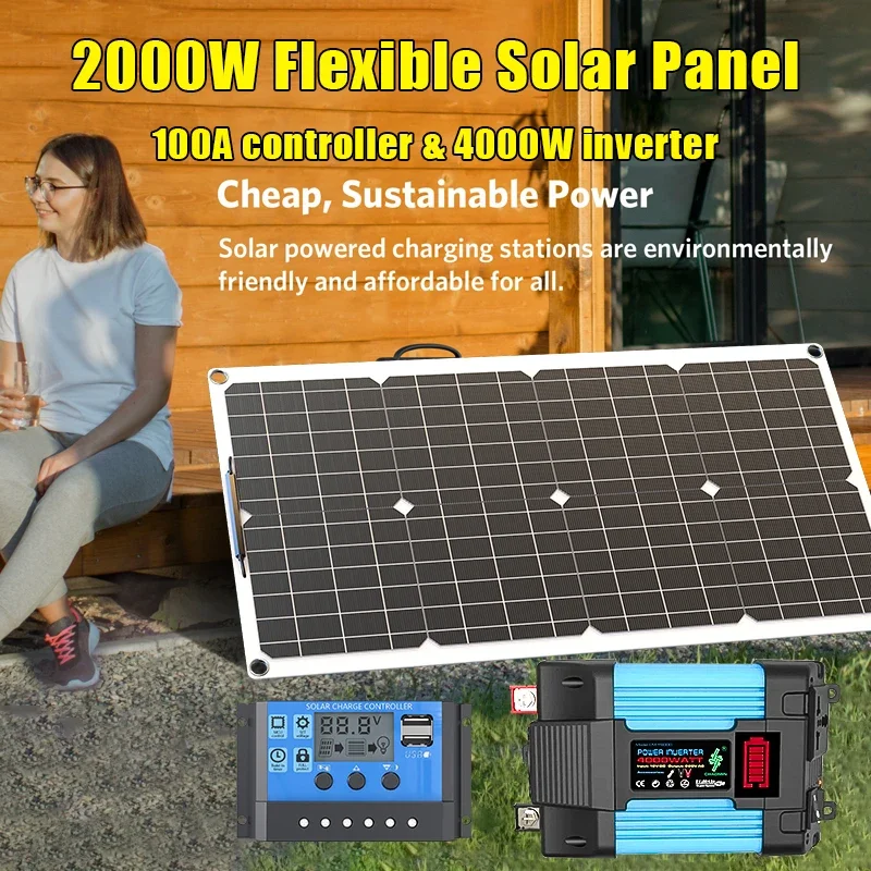4000W 태양광 패널 키트 12V ~ 110V/220 - Solar Emergency Charger 리뷰 및 가격